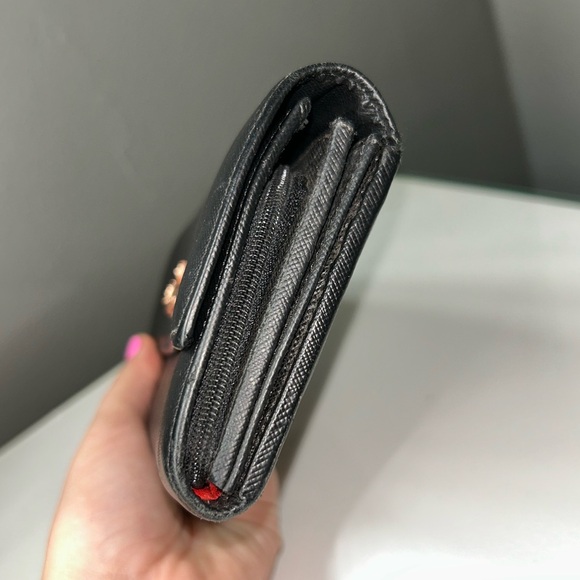 Vivienne Westwood Black Leather Long Wallet w/ Red Interior - Picture 14 of 16